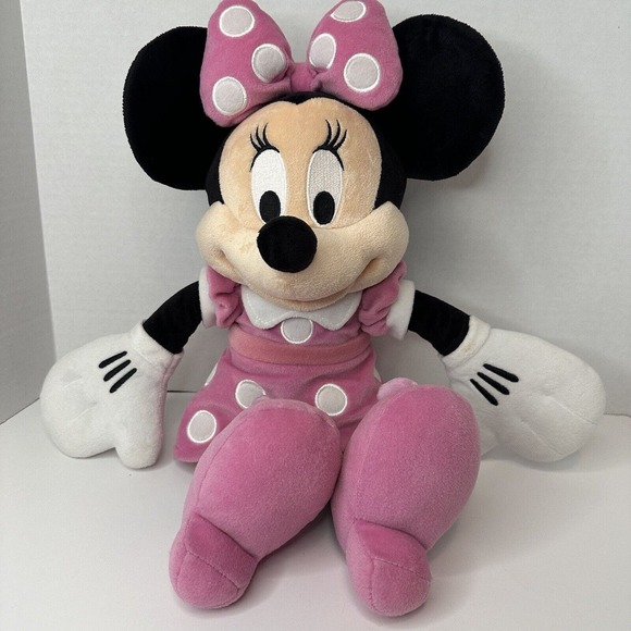 Disney Minnie Mouse 16" Medium Stuffed Animal/Plush, Pink White Polka Dot Dress - Picture 10 of 10